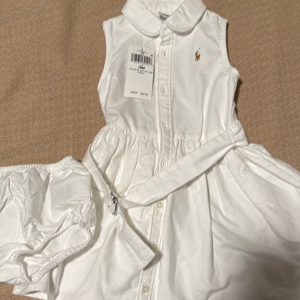 Ralph Lauren White Sleeveless Dress with Bloomers